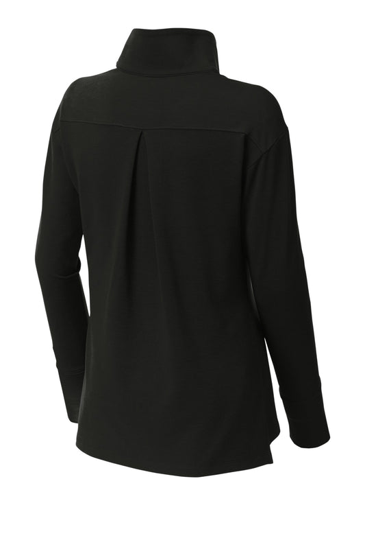 Rear View of Black Sport-Tek Women's Sport-Wick Flex Fleece 1/4-Zip. LST561
