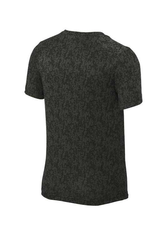 Rear View of Black Sport-Tek Youth Digi Camo Tee. YST460