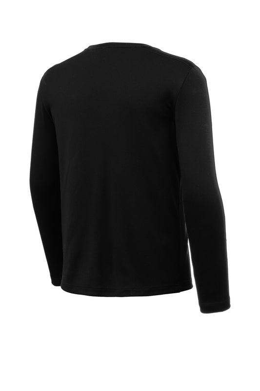 Rear View of Black Sport-Tek Youth Posi-UV Pro Long Sleeve Tee. YST420LS