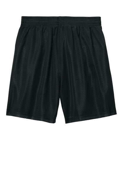 Rear View of Black Sport-Tek Youth PosiCharge Mesh 5" Short YST5100