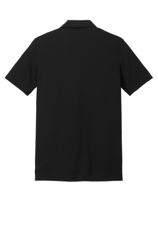 Rear View of Black TravisMathew Coastal Chest Stripe Polo TM1MY402