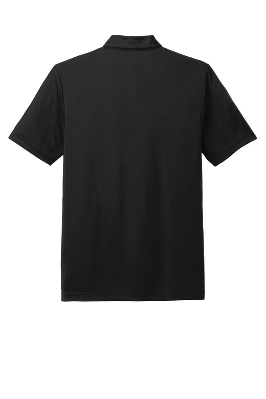 Rear View of Black TravisMathew Coto Performance Chest Stripe Polo TM1MY400