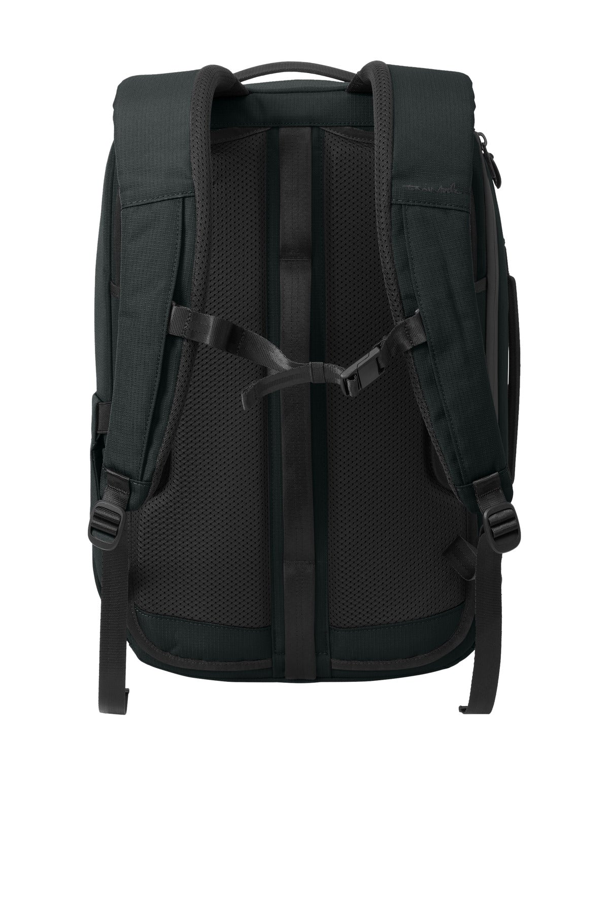 Rear View of Black TravisMathew Lateral Convertible Backpack TMB106