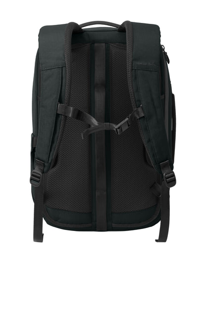 Rear View of Black TravisMathew Lateral Convertible Backpack TMB106