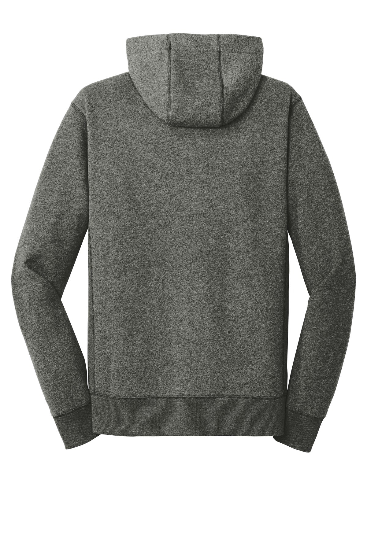 Rear View of Black Twist New Era French Terry Full-Zip Hoodie. NEA502
