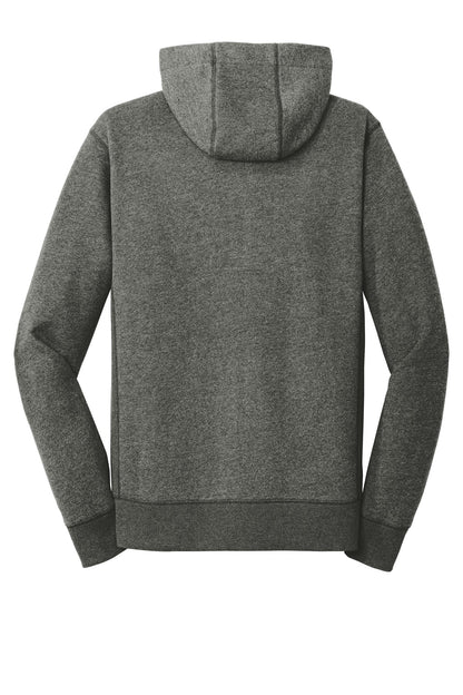 Rear View of Black Twist New Era French Terry Full-Zip Hoodie. NEA502