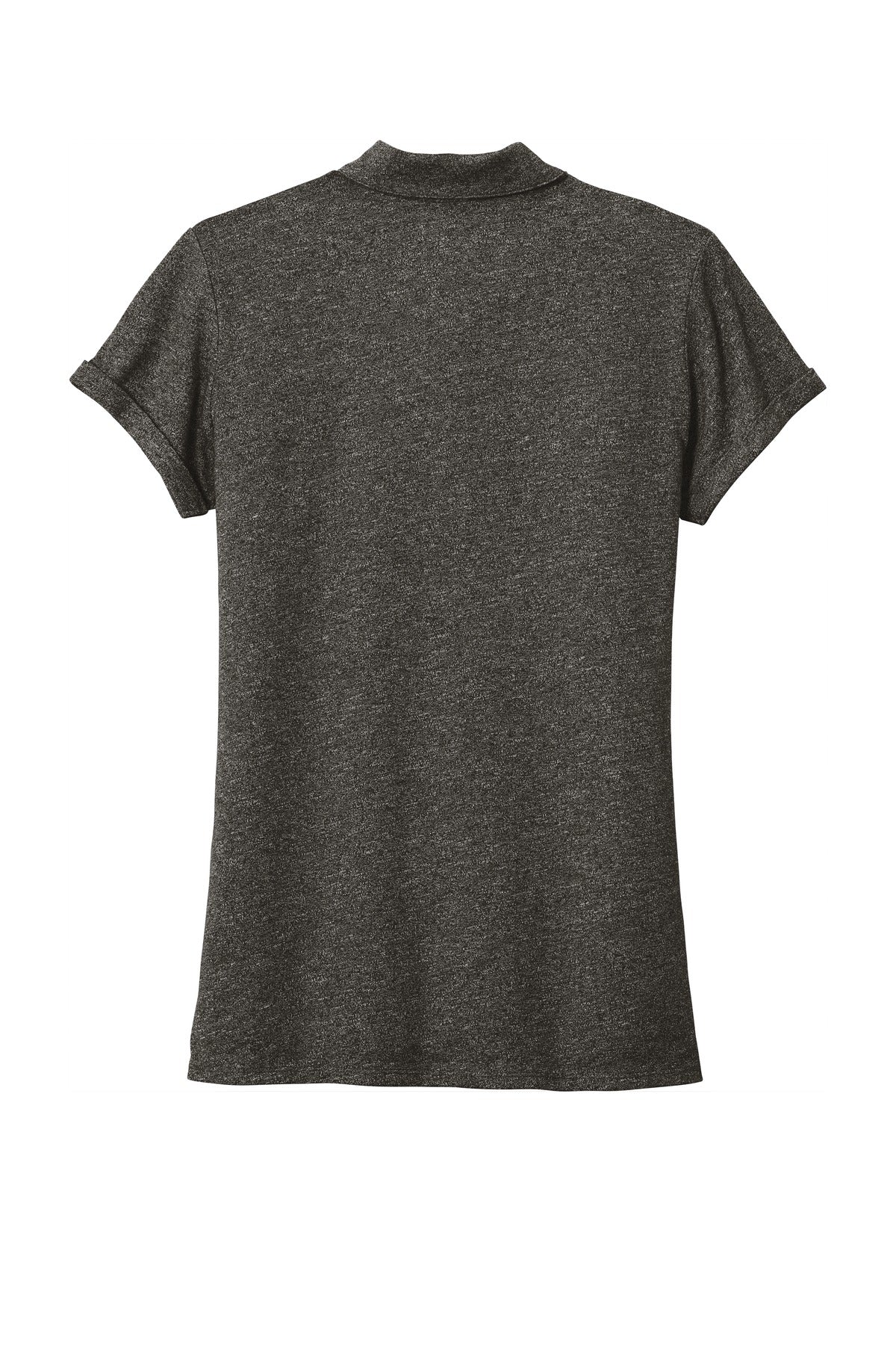 Rear View of Black Twist New Era Women's Slub Twist Polo LNEA301