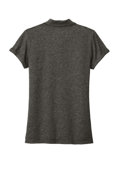 Rear View of Black Twist New Era Women's Slub Twist Polo LNEA301