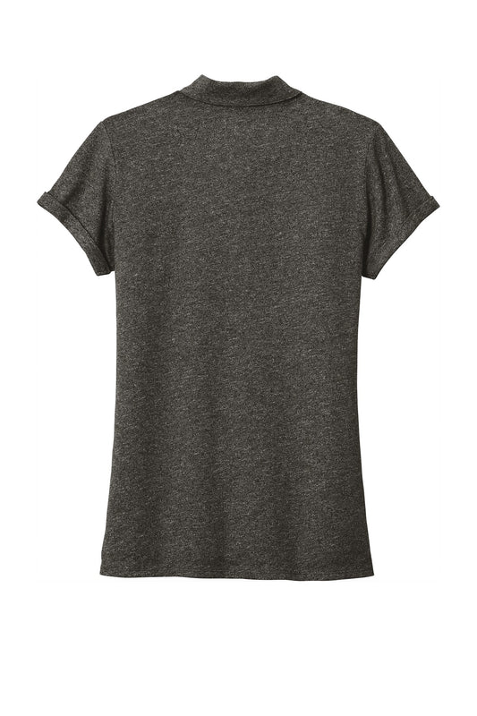 Rear View of Black Twist New Era Women's Slub Twist Polo LNEA301