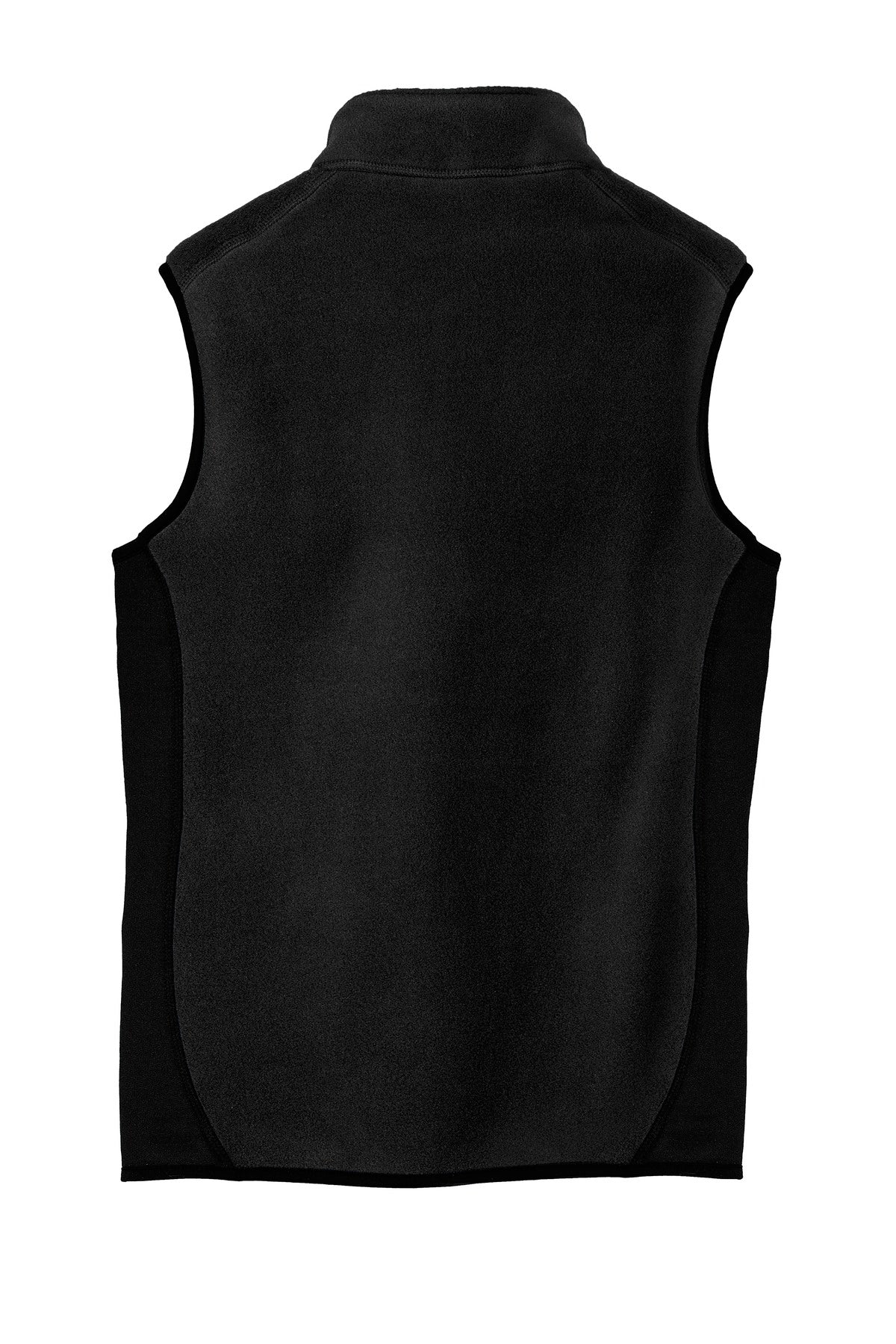 Rear View of Black/Black Port Authority R-Tek Pro Fleece Full-Zip Vest. F228