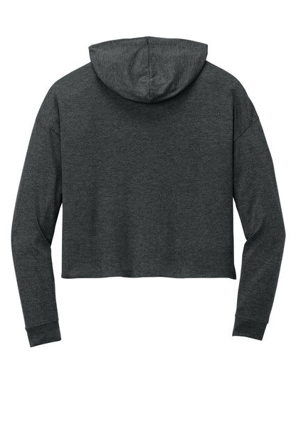 Rear View of BlackFrost District Women's Perfect Tri Midi Long Sleeve Hoodie DT1390L