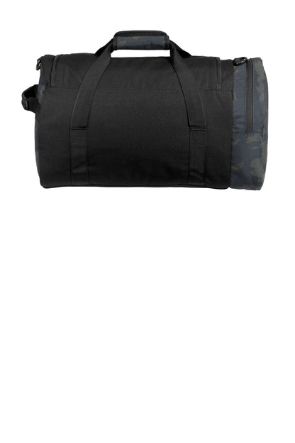Rear View of Black/Myth Cam New Era Legacy Duffel. NEB800