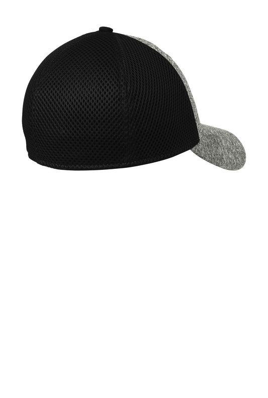 Rear View of Black/Shad Hth New Era Shadow Stretch Mesh Cap. NE702
