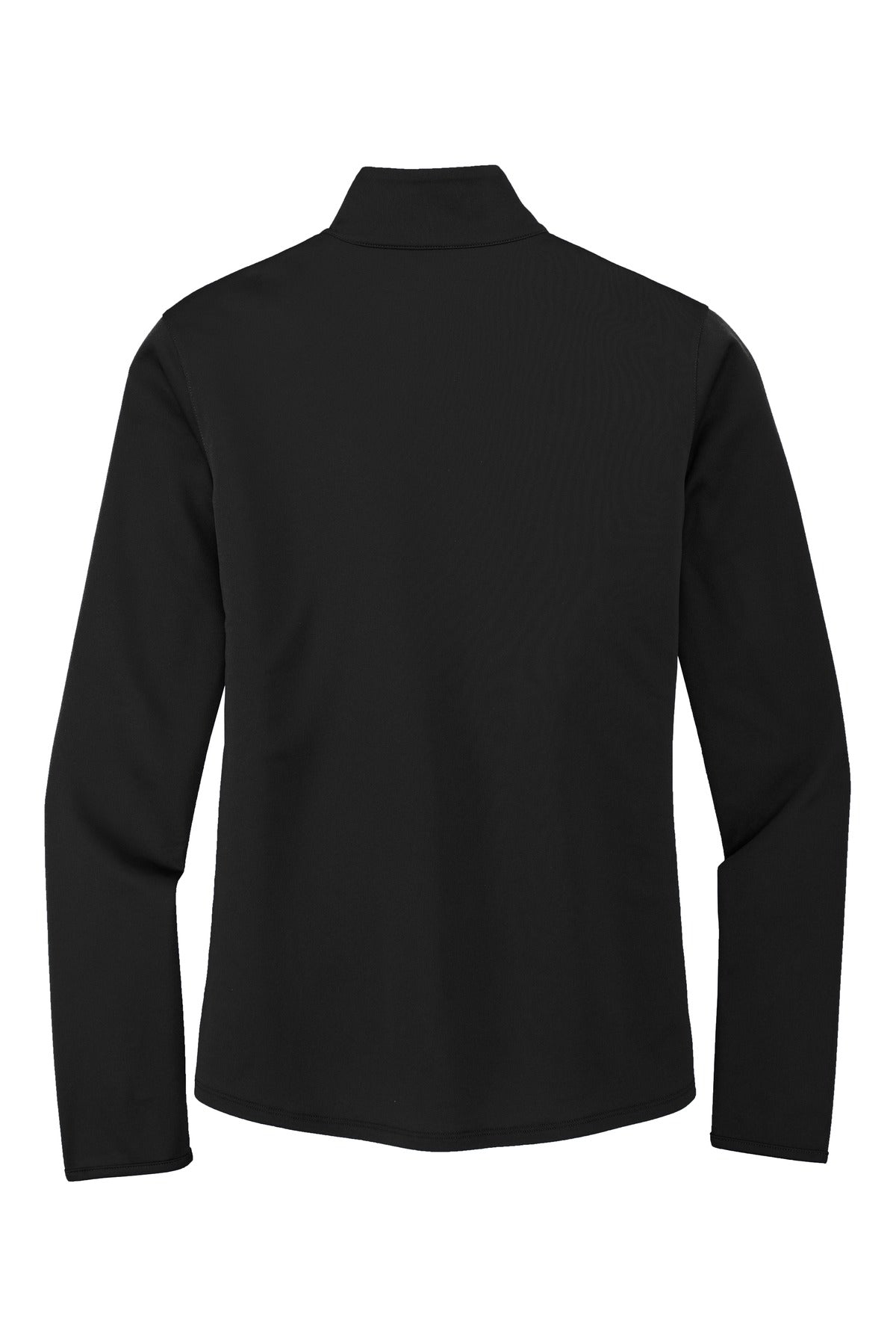 Rear View of Black/Steel Gy Port Authority Women's Silk Touch Performance 1/4-Zip LK584