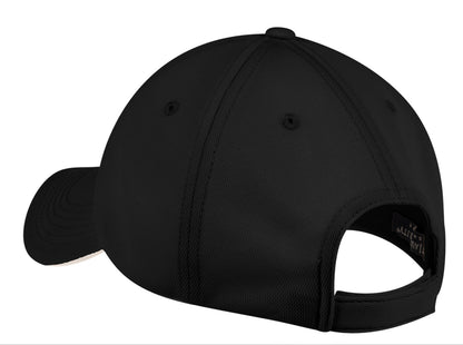 Rear View of Black/Stone Port Authority Dry Zone Cap. C838