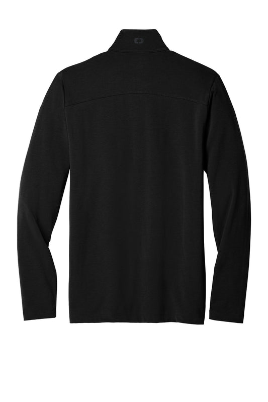 Rear View of Blacktop OGIO Limit 1/4-Zip. OG139