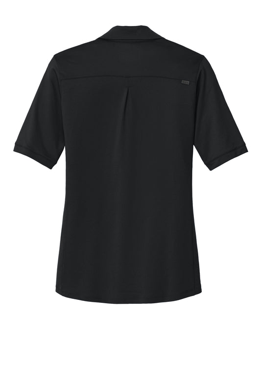 Rear View of Blacktop OGIO Women's Metro Polo. LOG130