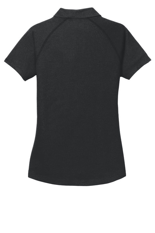Rear View of Blacktop OGIO Women's Onyx Polo. LOG126