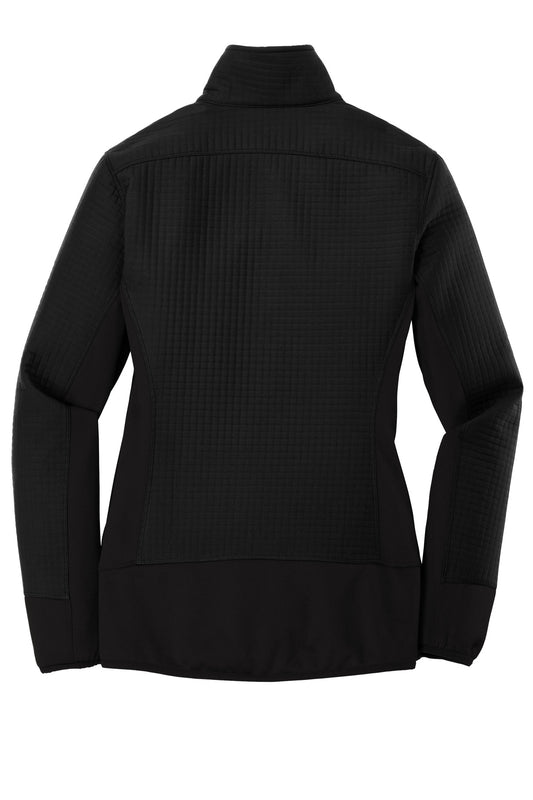 Rear View of Blacktop OGIO Women's Trax Jacket. LOG726