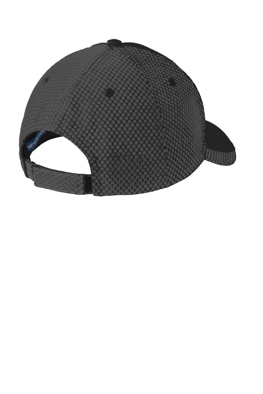 Rear View of Black/White Port Authority Two-Color Mesh Back Cap. C923