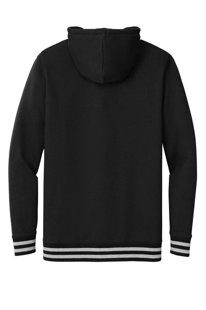 Rear View of Blk/AthHtr New Era Comeback Fleece Pullover Hoodie NEA550