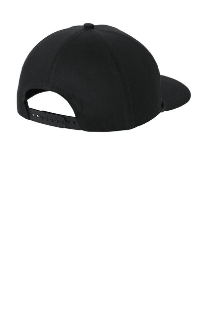 Rear View of Blk/Blk Port Authority Snapback Five-Panel Rope Cap C962