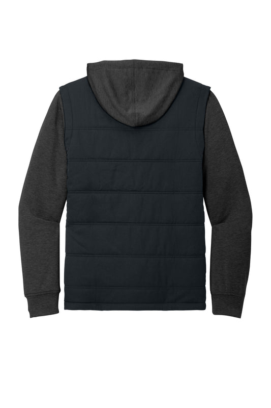 Rear View of Blk/BlkHtr TravisMathew Tides Up Hooded Jacket TM1MZ336