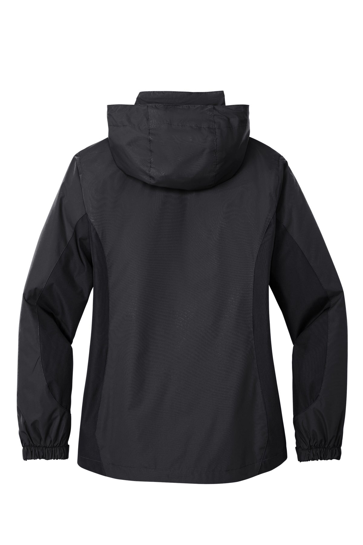 Rear View of Blk/Blk/Mag Gy Port Authority Women's Colorblock 3-in-1 Jacket. L321