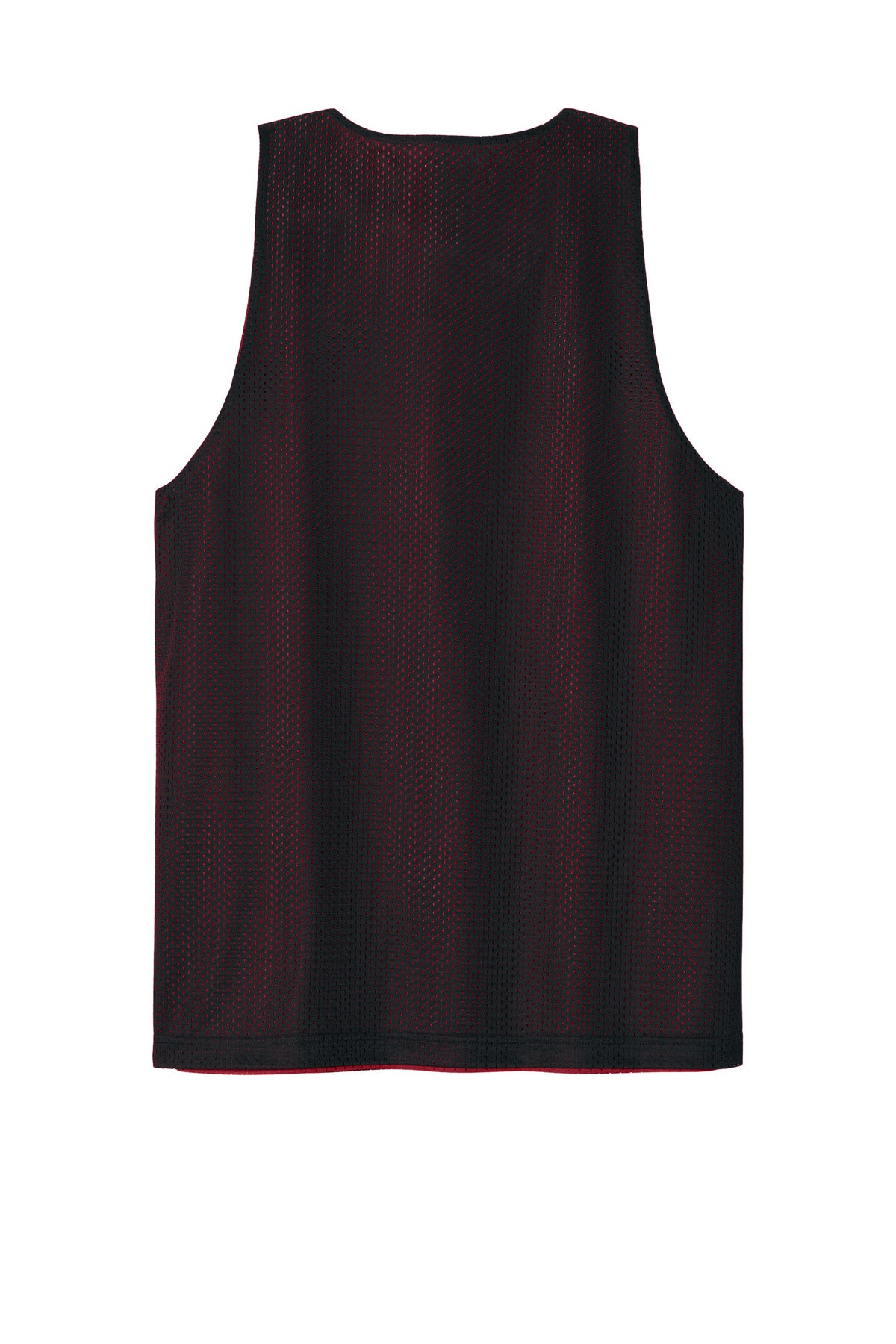 Rear View of Blk/DpRed Sport-Tek PosiCharge Reversible Mesh Tank ST5000
