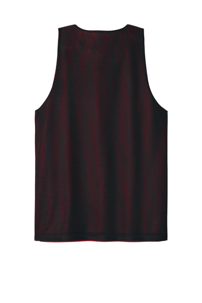 Rear View of Blk/DpRed Sport-Tek PosiCharge Reversible Mesh Tank ST5000