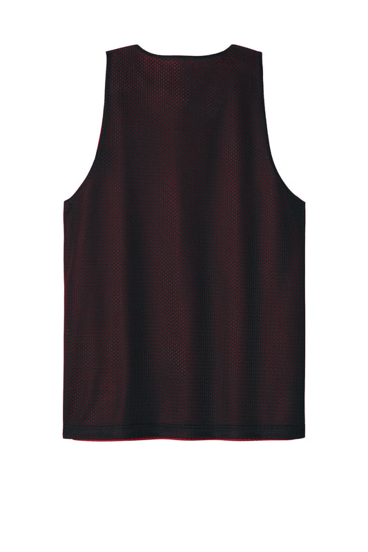 Rear View of Blk/DpRed Sport-Tek PosiCharge Reversible Mesh Tank ST5000