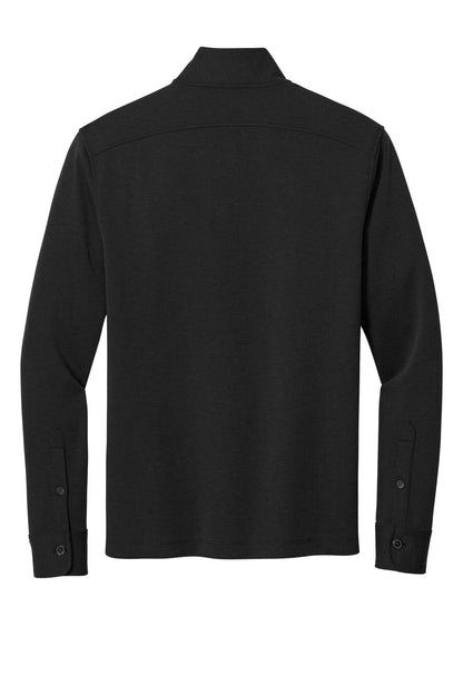Rear View of BlkHthr Brooks Brothers Mid-Layer Stretch 1/2-Button BB18202