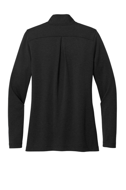 Rear View of BlkHthr Brooks Brothers Women's Mid-Layer Stretch 1/2-Button BB18203