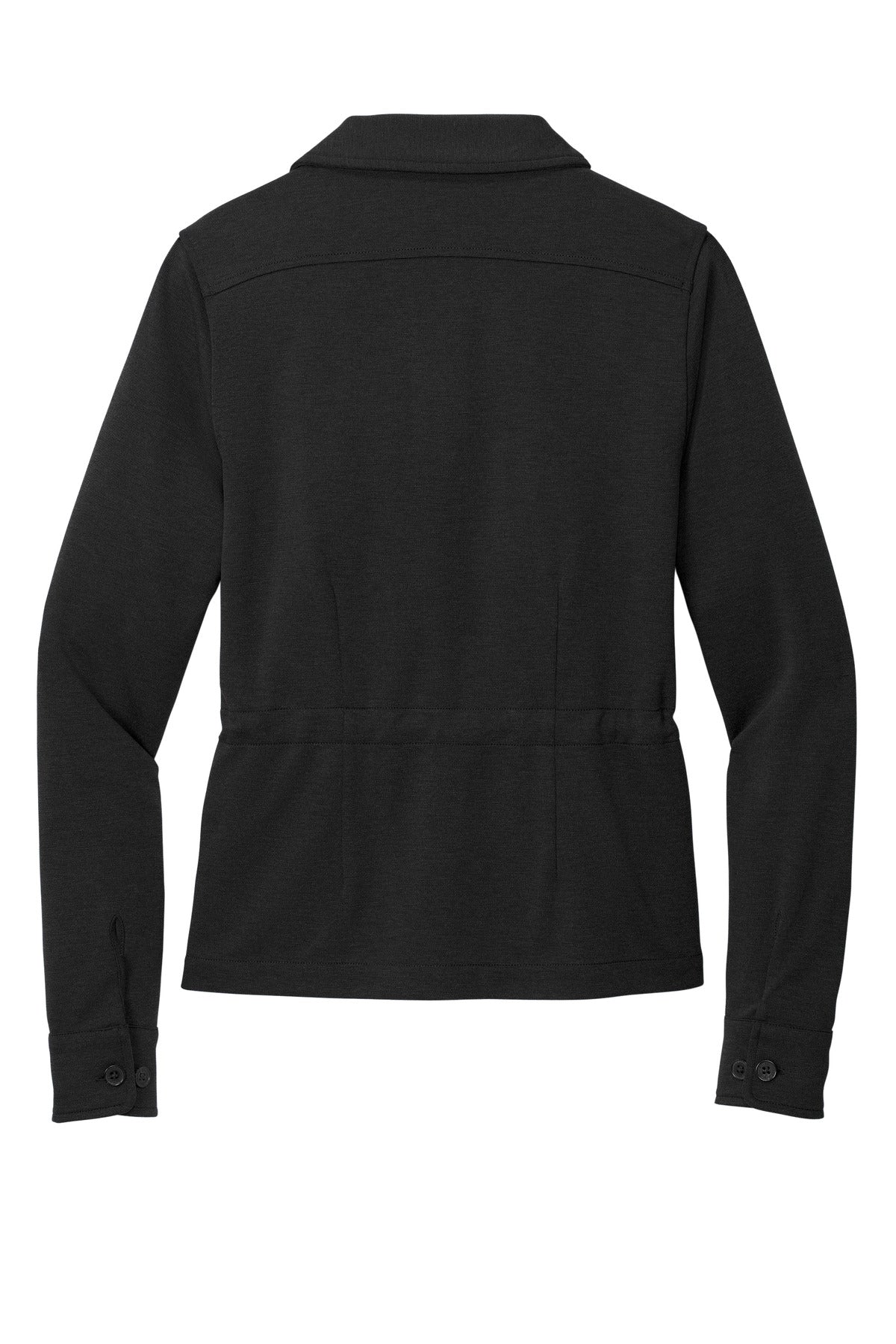 Rear View of BlkHthr Brooks Brothers Women's Mid-Layer Stretch Button Jacket BB18205