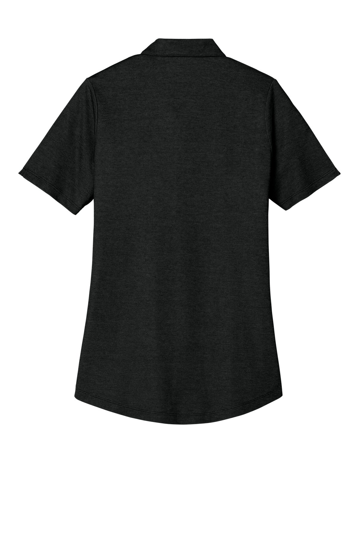 Rear View of BlkHthr Port Authority Women's Fine Pique Blend Polo LK830