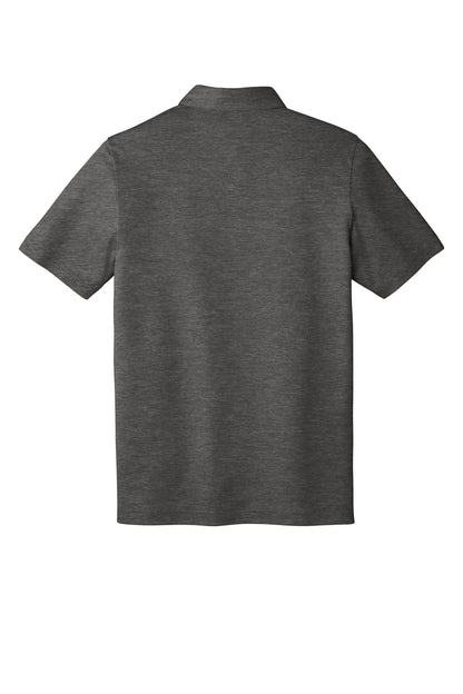 Rear View of BlkHthr TravisMathew Oceanside Heather Polo. TM1MU412