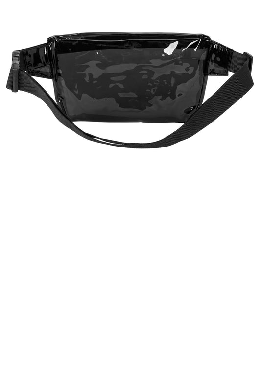 Rear View of BlkSmk/Blk Port Authority Clear Hip Pack BG930