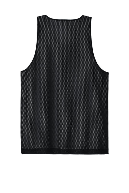 Rear View of Blk/White Sport-Tek PosiCharge Reversible Mesh Tank ST5000