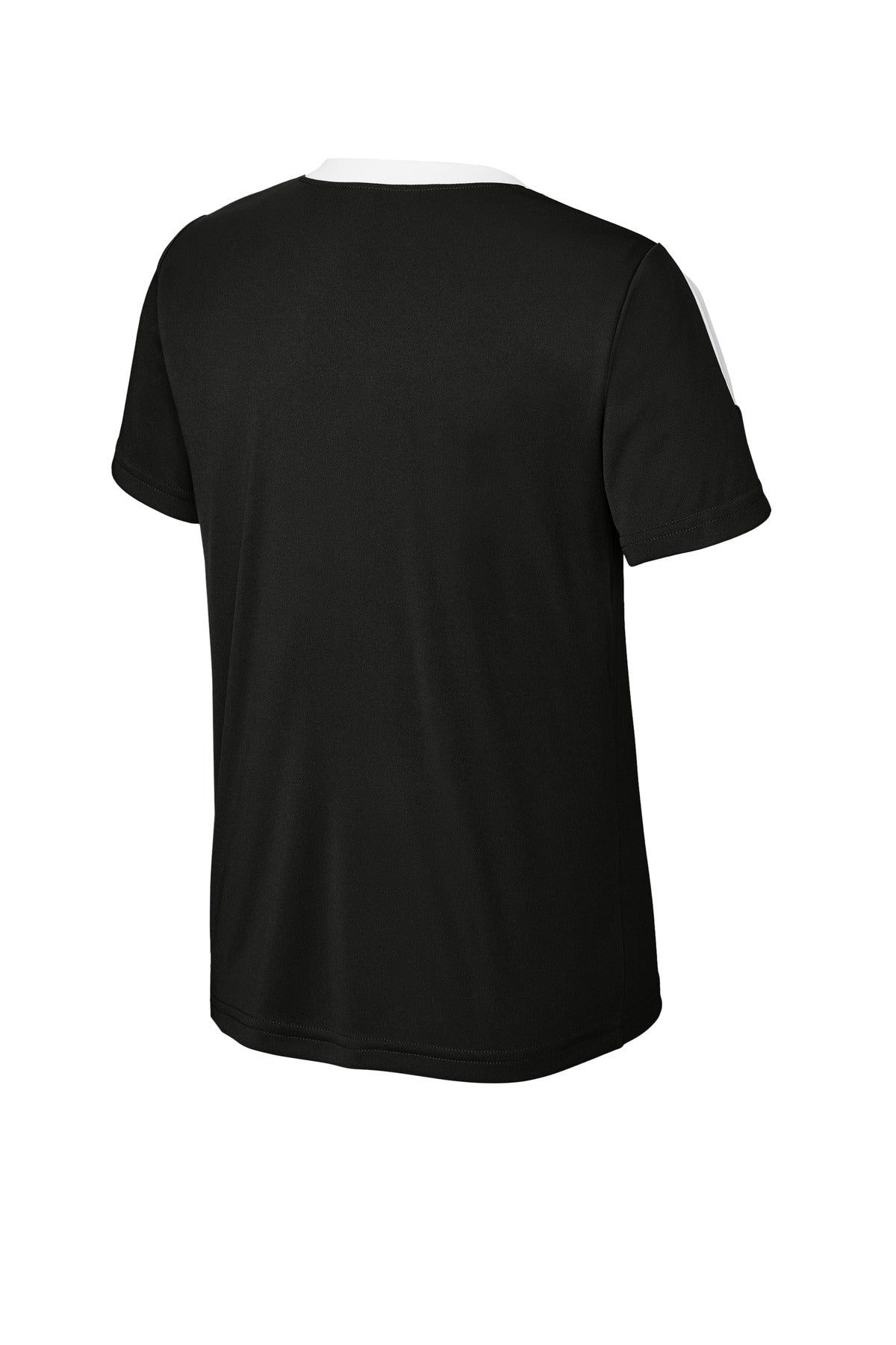 Rear View of Blk/White Sport-Tek Youth Competitor United Crew YST100