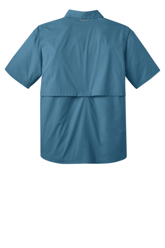 Rear View of Blue Gill Eddie Bauer - Short Sleeve Fishing Shirt. EB608