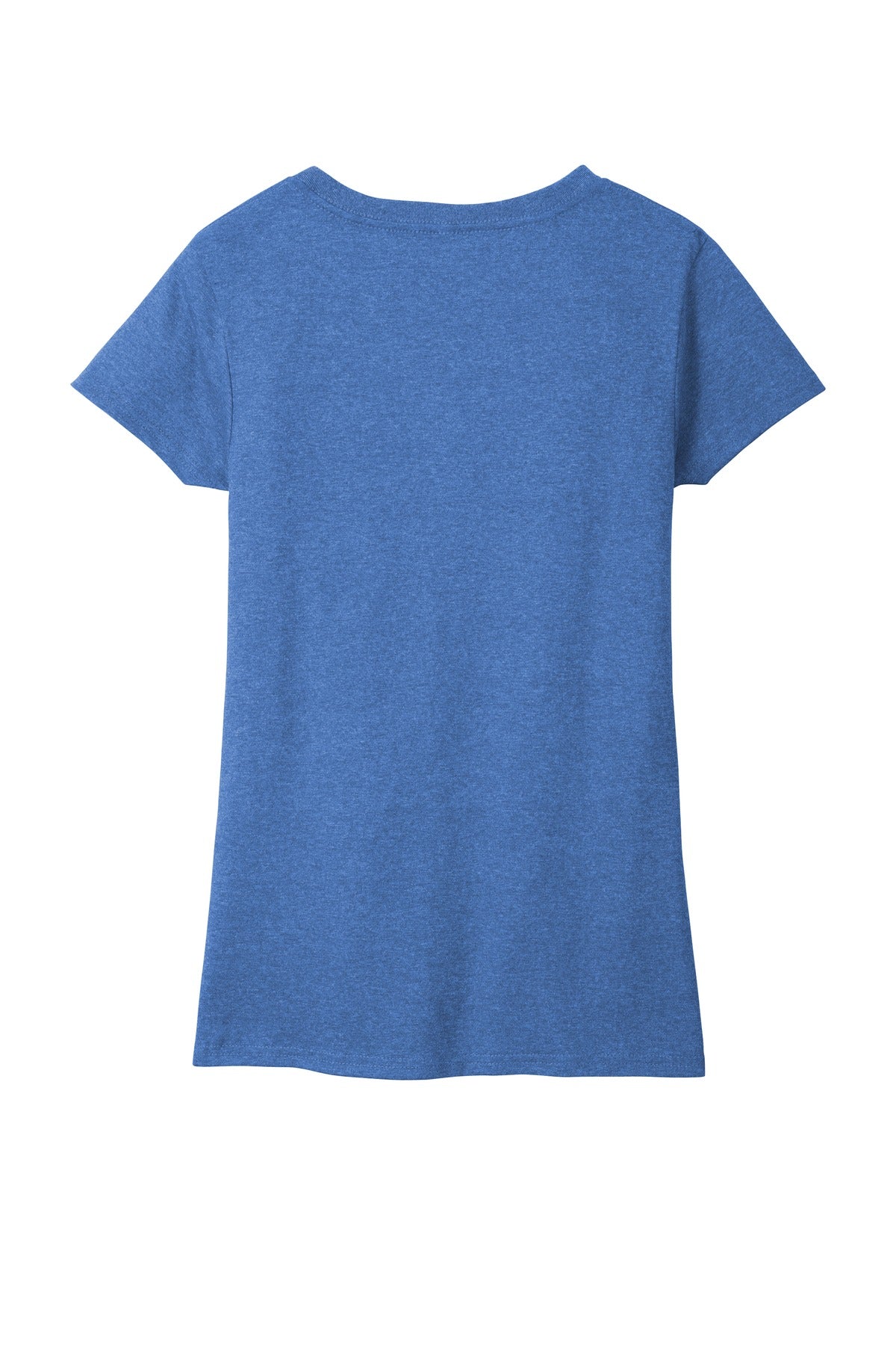 Rear View of Blue Heather District Women's Re-Tee V-Neck DT8001