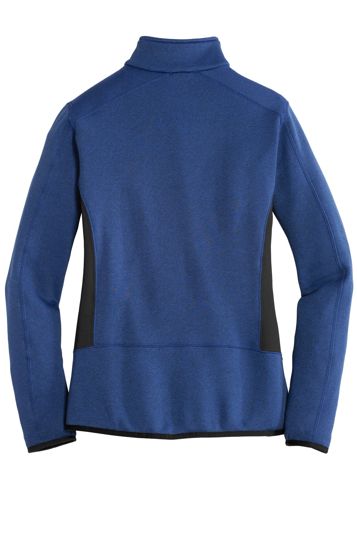 Rear View of Blue Heather Eddie Bauer Women's Full-Zip Heather Stretch Fleece Jacket. EB239