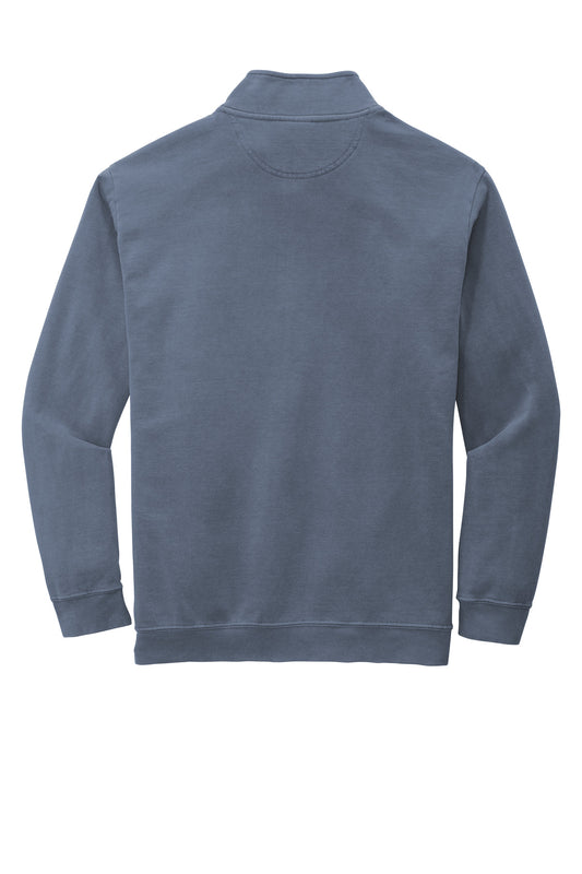 Rear View of Blue Jean COMFORT COLORS Ring Spun 1/4-Zip Sweatshirt. 1580
