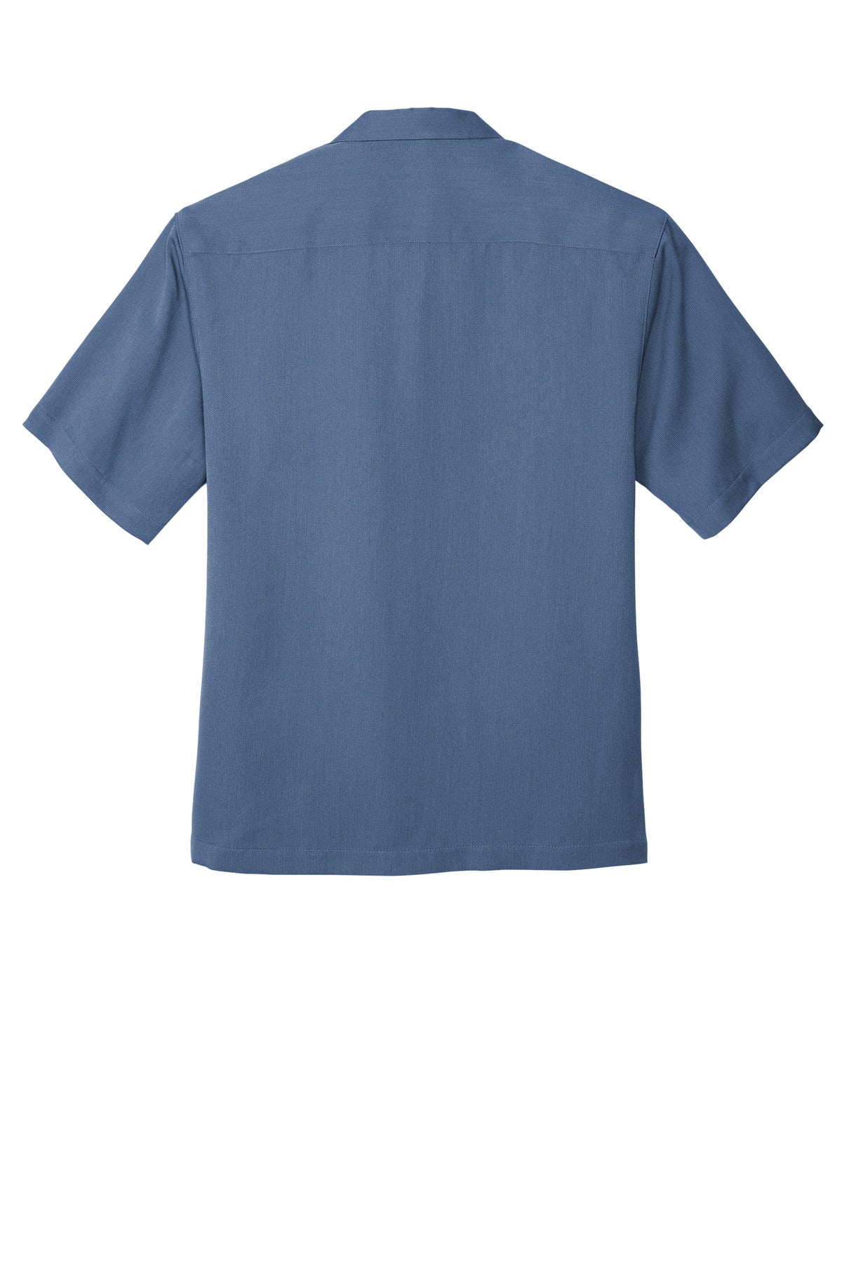 Rear View of Blue Port Authority Easy Care Camp Shirt. S535