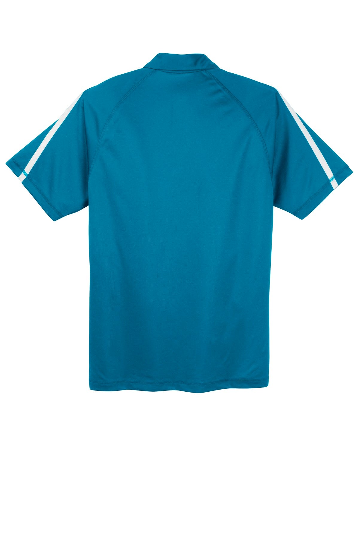 Rear View of Blue Wake/Wht Sport-Tek PosiCharge Micro-Mesh Colorblock Polo. ST685