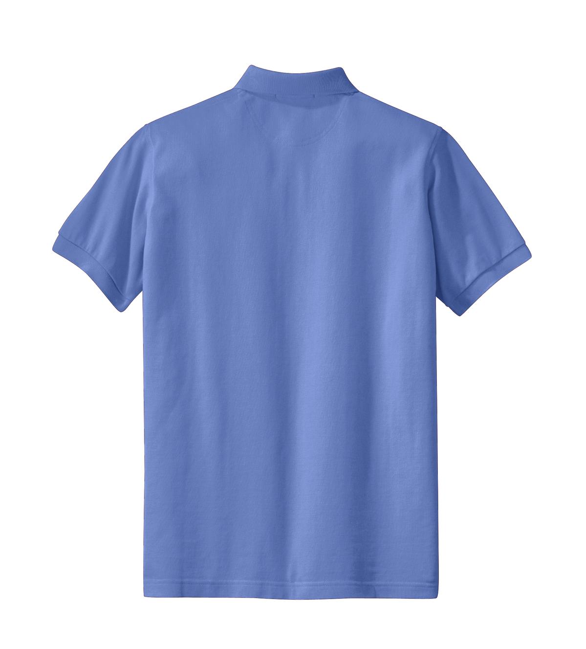 Rear View of Blueberry Port Authority Women's Heavyweight Cotton Pique Polo. L420