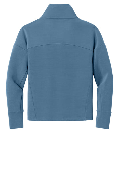 Rear View of BlueMist OGIO Women's Transcend Full-Zip LOG860