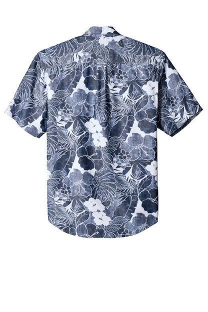 Rear View of BlueNote Tommy Bahama Coconut Point Playa Flora Short Sleeve Shirt ST325929TB