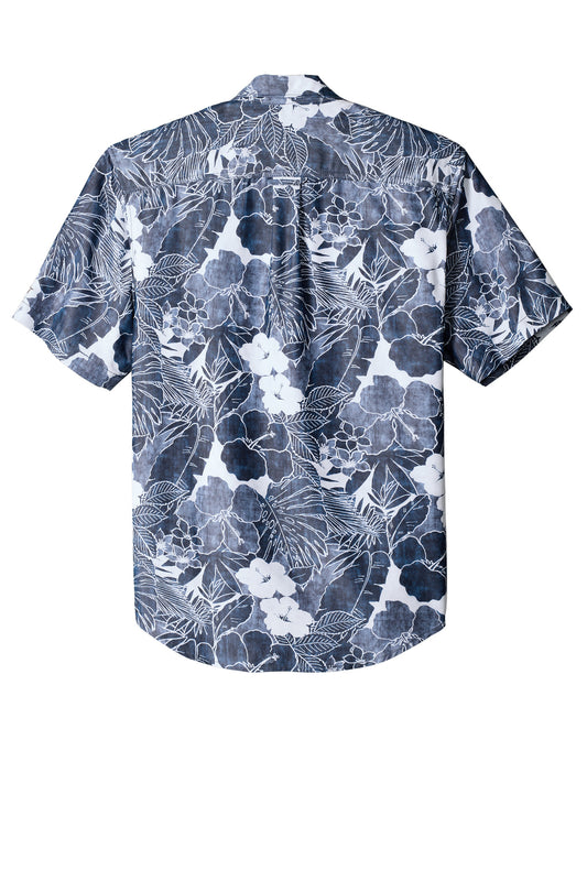 Rear View of BlueNote Tommy Bahama Coconut Point Playa Flora Short Sleeve Shirt ST325929TB