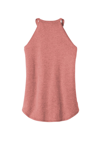 Rear View of Blush Frost District Women's Perfect Tri Rocker Tank. DT137L